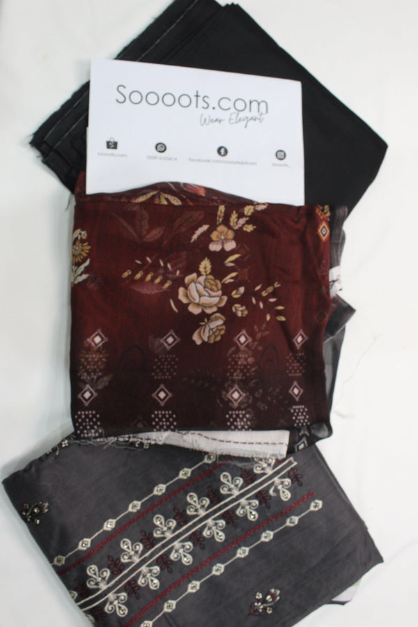 3 PC Embroidered Luxury Viscose