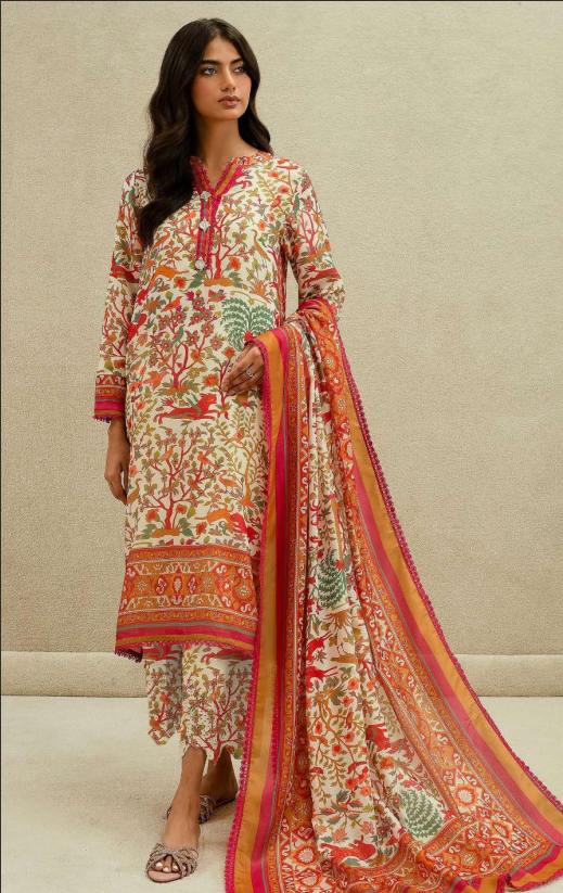 3 PC Sana Safinaz Printed Khaddar